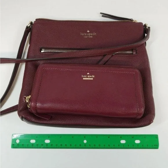 Kate Spade Burgundy Crossbody Bag and Wallet Set - Picture 5 of 5